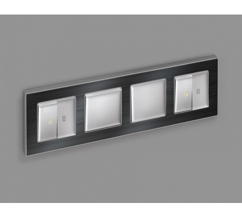 Выключатель двухполюсной самовозвратный без рамки Ambrella Volt MA MA401050