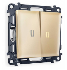 Выключатель двухклавишный с подсветкой без рамки Ambrella Volt Quant MA604010