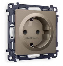 Розетка с заземлением и со шторкой, без рамки Ambrella Volt Quant MA637010