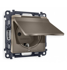 Розетка с заземлением и со шторкой, без рамки с крышкой Ambrella Volt Quant MA638010