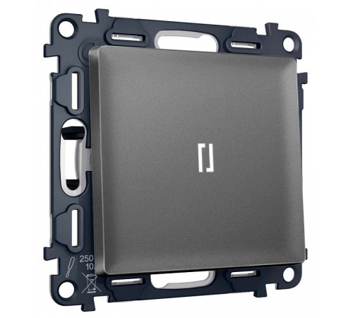 Выключатель самовозвратный одноклавишный с подсветкой, без рамки Ambrella Volt MA MA652055