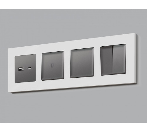 Выключатель самовозвратный одноклавишный с подсветкой, без рамки Ambrella Volt MA MA652055