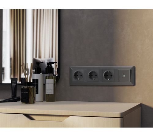 Выключатель самовозвратный одноклавишный с подсветкой, без рамки Ambrella Volt MA MA652055