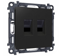 Розетка двойная Ethernet RJ-45 и со шторками, без рамки Ambrella Volt ALFA MA812110