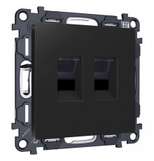 Розетка двойная Ethernet RJ-45 и со шторками, без рамки Ambrella Volt ALFA MA812110