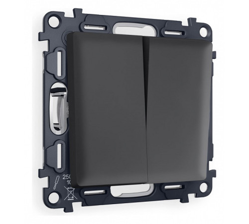 Выключатель двухклавишный без рамки Ambrella Volt Quant MA903010