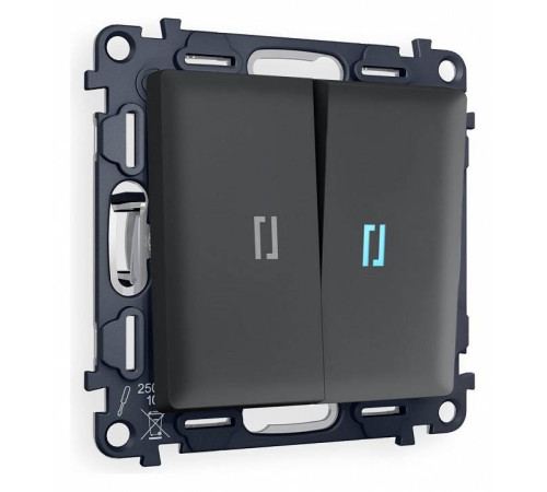 Выключатель двухклавишный с подсветкой без рамки Ambrella Volt Quant MA904020