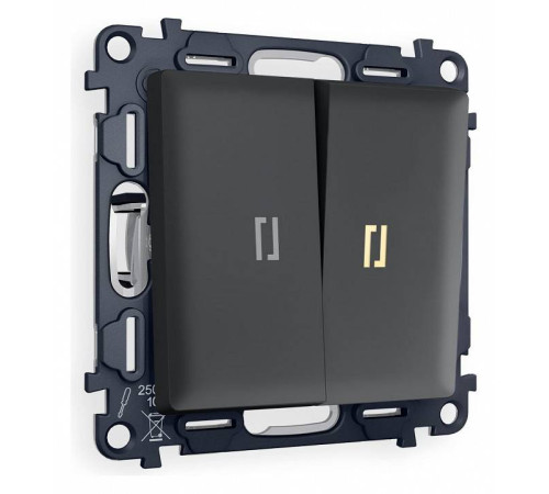 Выключатель проходной двухклавишный с подсветкой Ambrella Volt Quant MA904030
