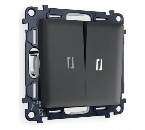 Выключатель проходной двухклавишный с подсветкой Ambrella Volt Quant MA904035