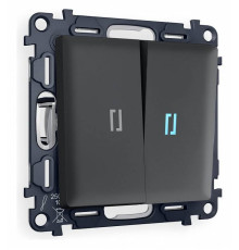 Выключатель проходной двухклавишный с подсветкой Ambrella Volt Quant MA904040