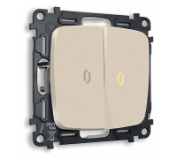 Выключатель проходной двухклавишный с подсветкой без рамки Ambrella Volt Quant MO324030