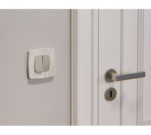 Выключатель перекрестный двухклавишный без рамки Ambrella Volt OMEGA MO363030