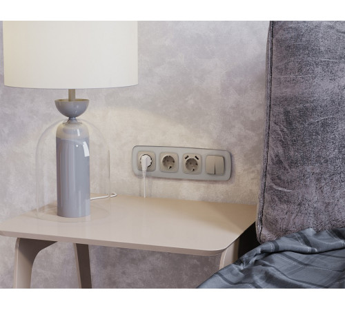 Выключатель перекрестный двухклавишный без рамки Ambrella Volt OMEGA MO363030