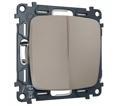 Выключатель перекрестный двухклавишный без рамки Ambrella Volt OMEGA MO363030