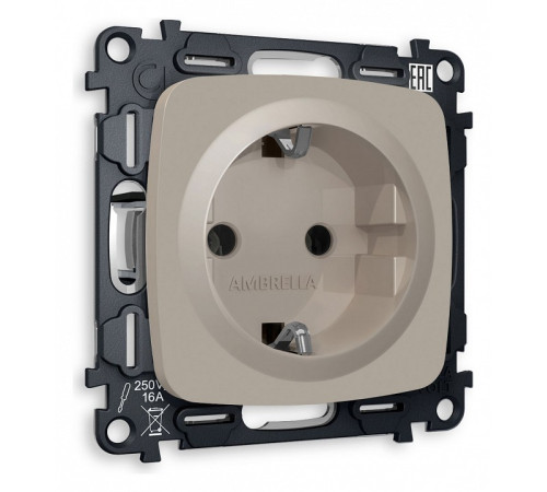 Розетка с заземлением, без рамки Ambrella Volt Quant MO366010