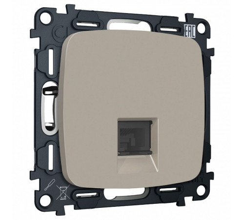 Розетка Ethernet RJ-45 и со шторками, без рамки Ambrella Volt OMEGA MO372005