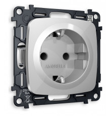 Розетка с заземлением и со шторкой, без рамки Ambrella Volt Quant MO407010