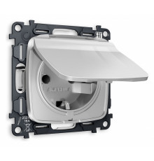 Розетка влагозащищенная с заземлением и со шторкой, без рамки с крышкой Ambrella Volt Quant MO408010