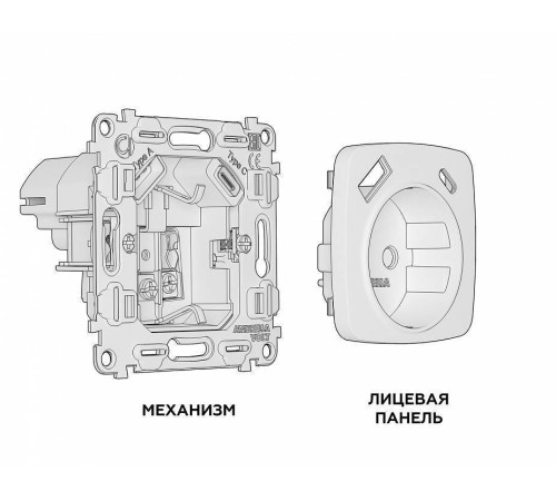 Розетка с заземлением и 2хUSB type A и C, без рамки Ambrella Volt Quant MO640010