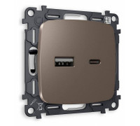 Розетка 2хUSB type A и C без рамки Ambrella Volt Quant MO641010