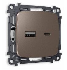 Розетка 2хUSB type A и C без рамки Ambrella Volt Quant MO641010