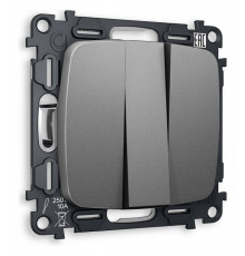 Выключатель трехклавишный без рамки Ambrella Volt Quant MO655010