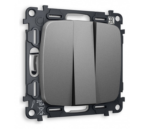 Выключатель трехклавишный без рамки Ambrella Volt Quant MO655010