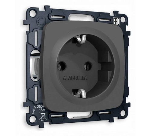 Розетка с заземлением, без рамки Ambrella Volt Quant MO906010