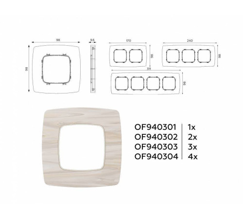 Рамка на 3 поста Ambrella Volt Opera OF940303