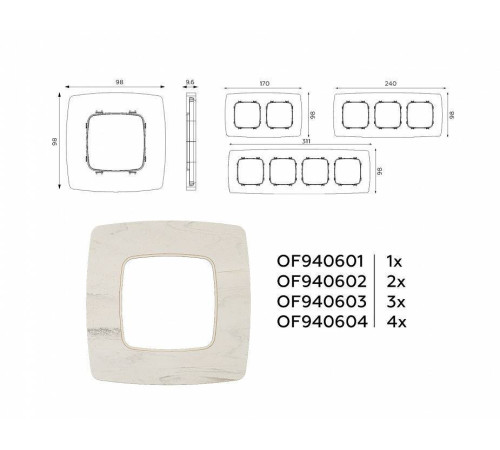 Рамка на 2 поста Ambrella Volt Opera OF940602