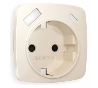 Накладка для розетки с заземлением и со шторками и 2хUSB type A и C Ambrella Volt Quant OP3100
