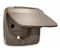 Накладка для розетки влагозащищенной с заземлением и со шторками с крышкой Ambrella Volt Quant OP6380