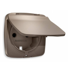 Накладка для розетки влагозащищенной с заземлением и со шторками с крышкой Ambrella Volt Quant OP6380