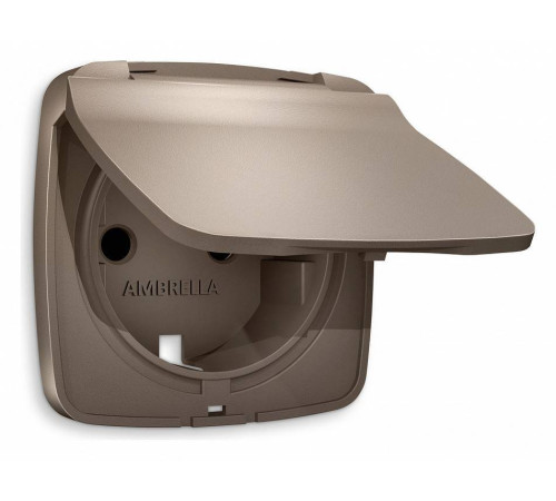 Накладка для розетки влагозащищенной с заземлением и со шторками с крышкой Ambrella Volt Quant OP6380