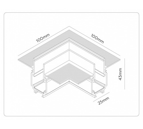 Соединитель угловой внутренний для треков встраиваемых Ambrella Light TRACK SYSTEM GL1971