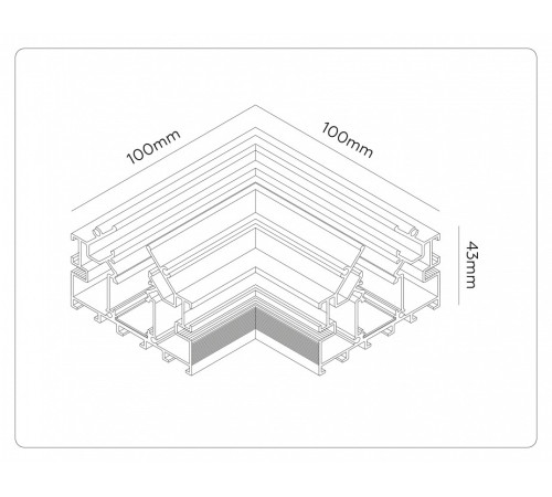 Соединитель угловой внутренний для треков встраиваемых Ambrella Light TRACK SYSTEM GL1981