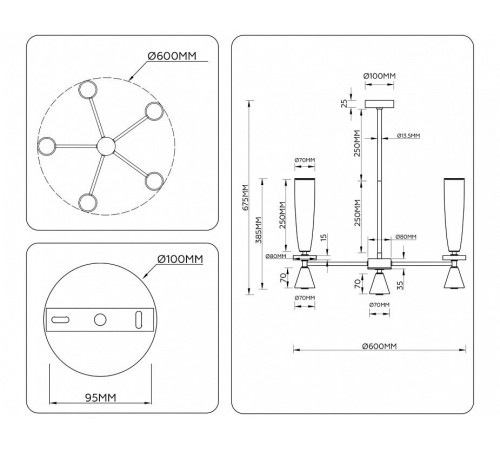 Люстра на штанге Ambrella Light LH LH75371