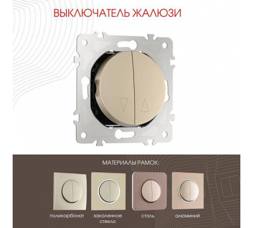 Выключатель для жалюзи без рамки Arte Milano 202 202.38-2.shampan