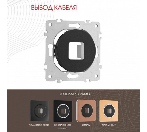 Розетка для вывод кабеля без рамки Arte Milano am-202 202.49-1.black