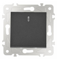 Выключатель проходной одноклавишный с подсветкой без рамки Arte Milano 203 203.33-1.black