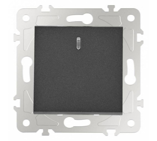 Выключатель проходной одноклавишный с подсветкой без рамки Arte Milano 203 203.33-1.black