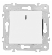 Выключатель проходной одноклавишный с подсветкой без рамки Arte Milano 203 203.33-1.white