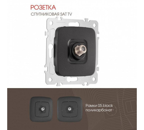 ТВ-розетка без рамки Arte Milano am-205 205.42-1.black