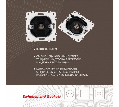 ТВ-розетка без рамки Arte Milano am-205 205.42-1.black