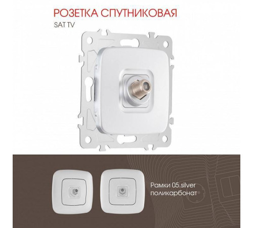 ТВ-розетка без рамки Arte Milano am-205 205.42-1.silver