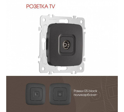 ТВ-розетка без рамки Arte Milano am-205 205.43-1.black