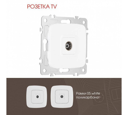 ТВ-розетка без рамки Arte Milano am-205 205.43-1.white