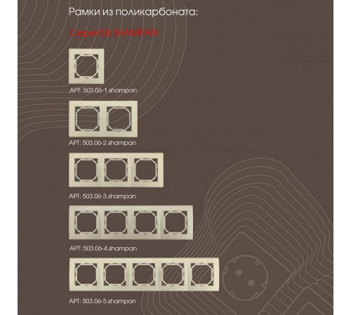 Выключатель проходной одноклавишный без рамки Arte Milano 206 206.32-1.shampan