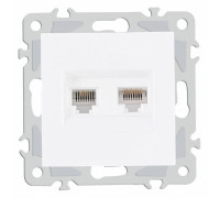 Розетка двойная RJ-11 и Ethernet RJ-45, без рамки Arte Milano am-206 206.44-1.white