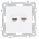 Розетка двойная RJ-11 и Ethernet RJ-45, без рамки Arte Milano am-206 206.44-1.white